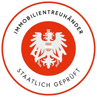 Logo staatl. gepr. Immobilientreuhänder mit Bundesadler in der Mitte
